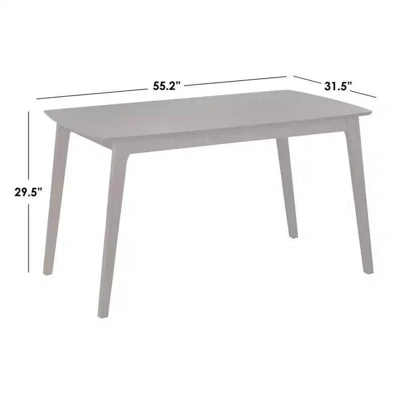 Ensemble de salle à manger rectangulaire 7 pièces – Table en hêtre et 6 chaises rembourrées, 6 places