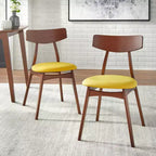 Ensemble de salle à manger rectangulaire 7 pièces – Table en hêtre et 6 chaises rembourrées, 6 places