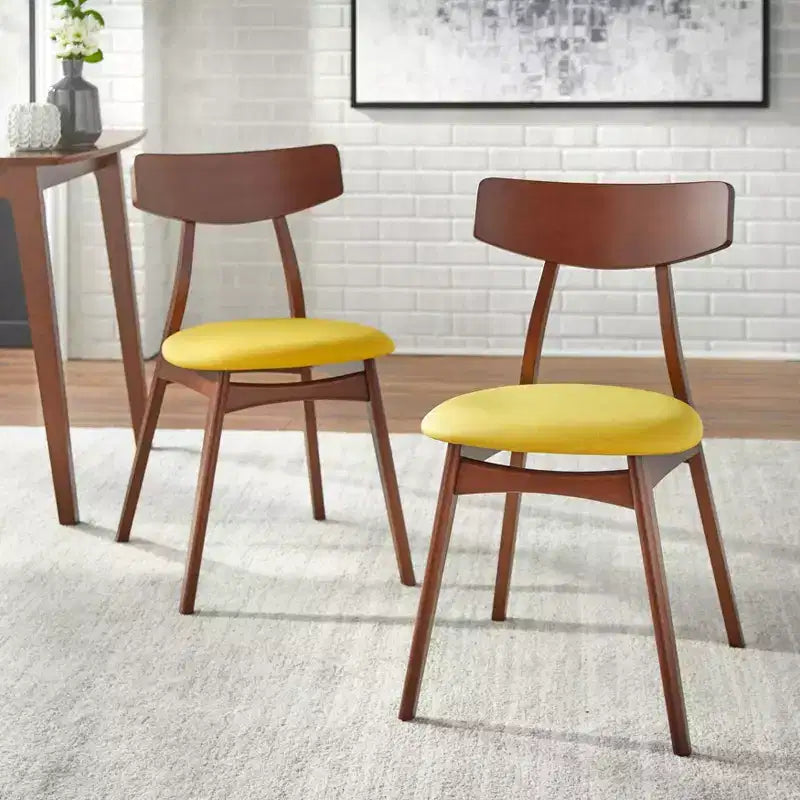 Ensemble de salle à manger rectangulaire 7 pièces – Table en hêtre et 6 chaises rembourrées, 6 places