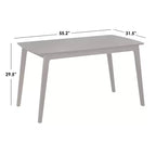 Ensemble de salle à manger rectangulaire 7 pièces – Table en hêtre et 6 chaises rembourrées, 6 places
