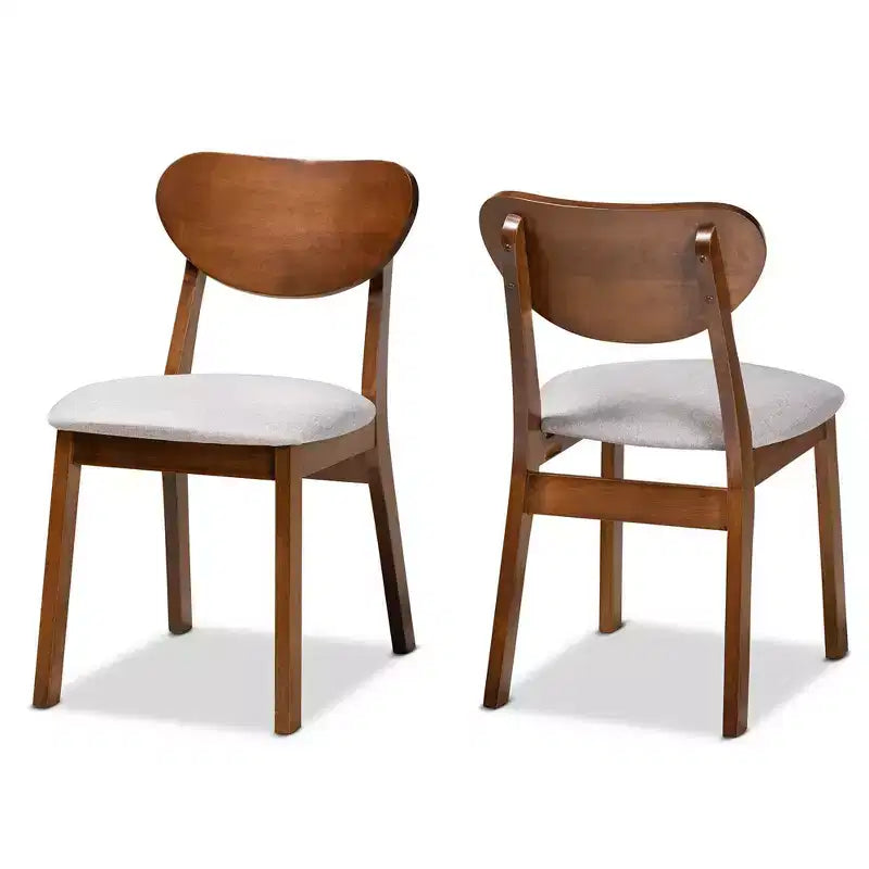 Lot de 2 chaises de salle à manger en bois rembourrées – Sans accoudoirs, dossier plein, 78 cm de hauteur
