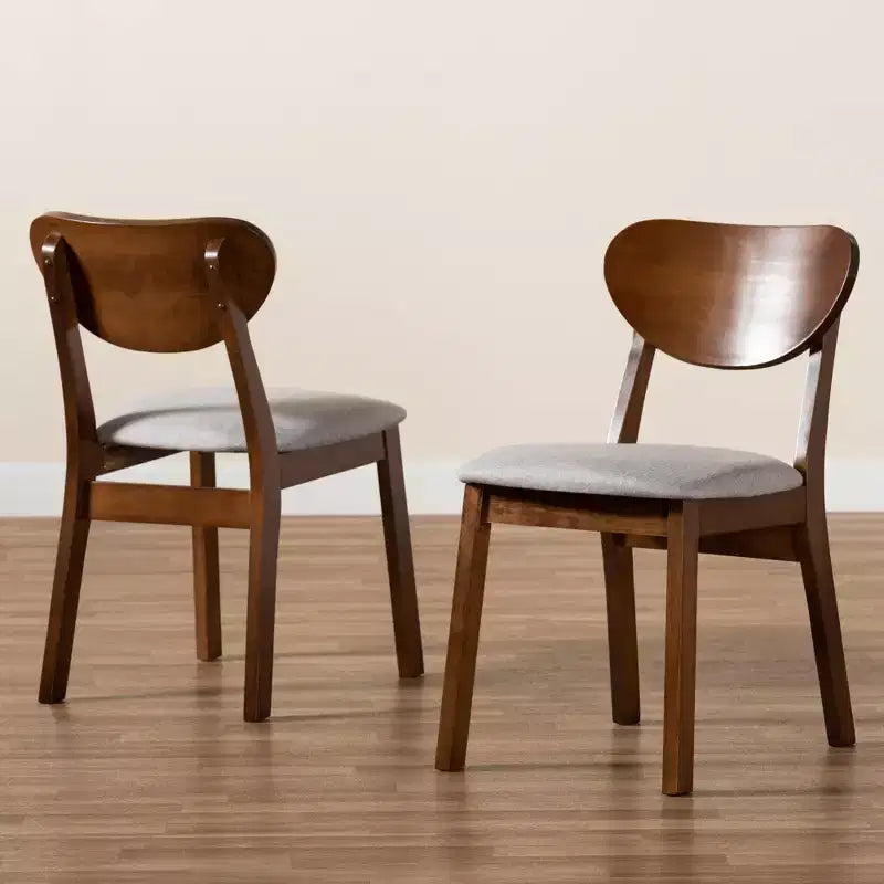 Lot de 2 chaises de salle à manger en bois rembourrées – Sans accoudoirs, dossier plein, 78 cm de hauteur