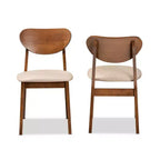 Lot de 2 chaises de salle à manger en bois rembourrées – Sans accoudoirs, dossier plein, 78 cm de hauteur
