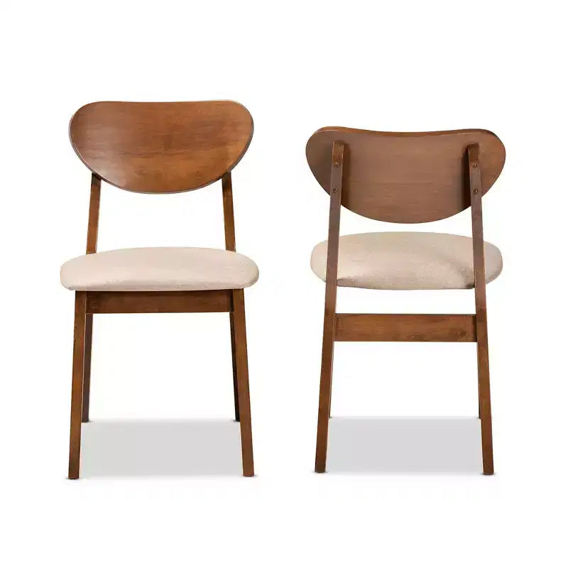 Lot de 2 chaises de salle à manger en bois rembourrées – Sans accoudoirs, dossier plein, 78 cm de hauteur