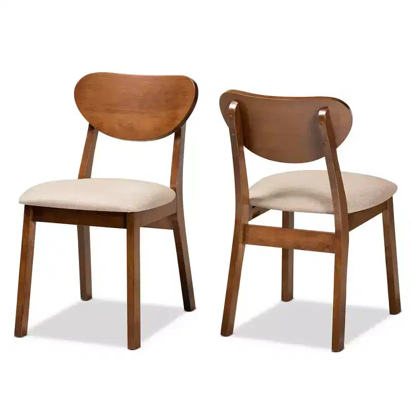 Lot de 2 chaises de salle à manger en bois rembourrées – Sans accoudoirs, dossier plein, 78 cm de hauteur