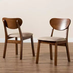 Lot de 2 chaises de salle à manger en bois rembourrées – Sans accoudoirs, dossier plein, 78 cm de hauteur