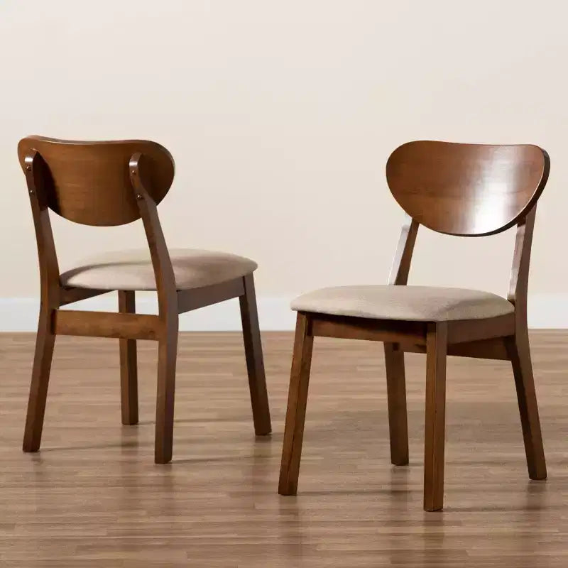 Lot de 2 chaises de salle à manger en bois rembourrées – Sans accoudoirs, dossier plein, 78 cm de hauteur