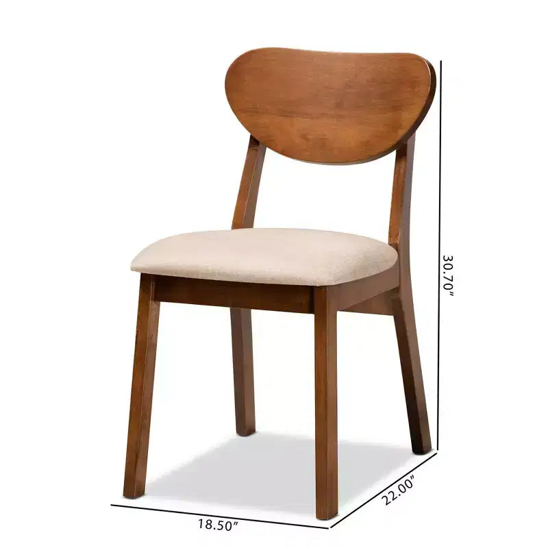 Lot de 2 chaises de salle à manger en bois rembourrées – Sans accoudoirs, dossier plein, 78 cm de hauteur