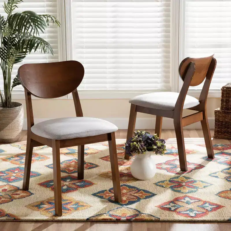 Lot de 2 chaises de salle à manger en bois rembourrées – Sans accoudoirs, dossier plein, 78 cm de hauteur