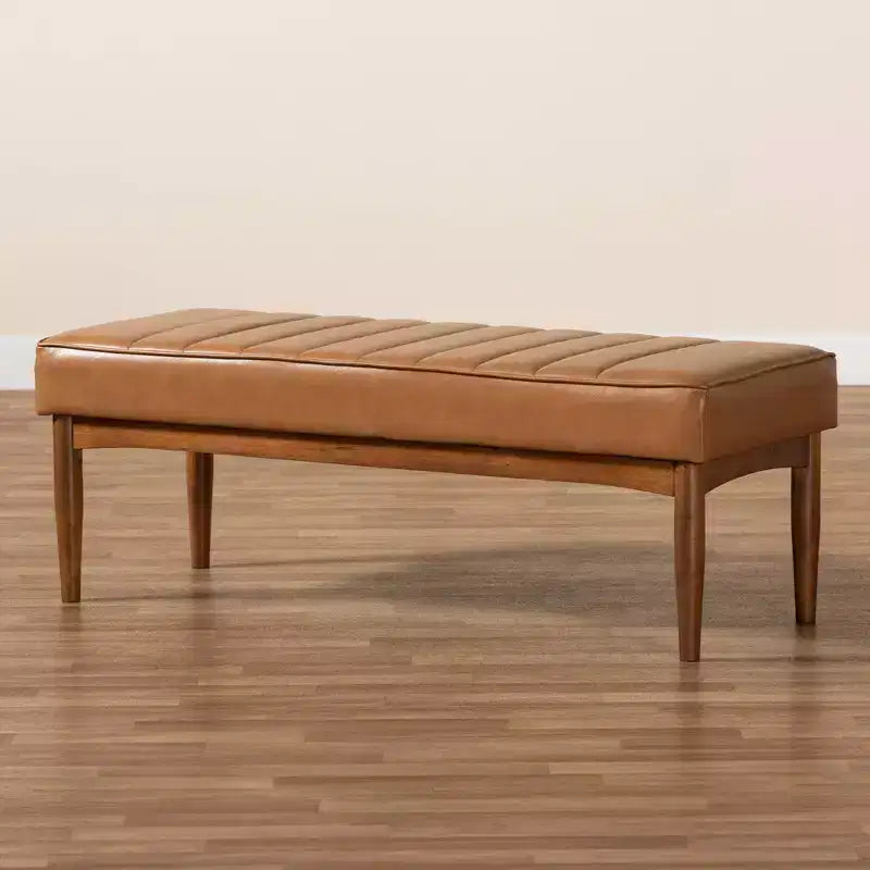Ottoman de salle à manger rectangulaire en bois – Banc capitonné, 47" L x 17,3" H