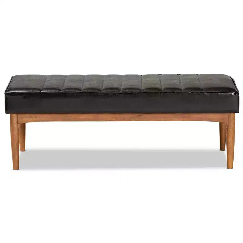 Ottoman de salle à manger rectangulaire en bois – Banc capitonné, 47" L x 17,3" H