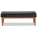 Ottoman de salle à manger rectangulaire en bois – Banc capitonné, 47" L x 17,3" H