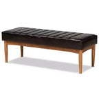 Ottoman de salle à manger rectangulaire en bois – Banc capitonné, 47" L x 17,3" H