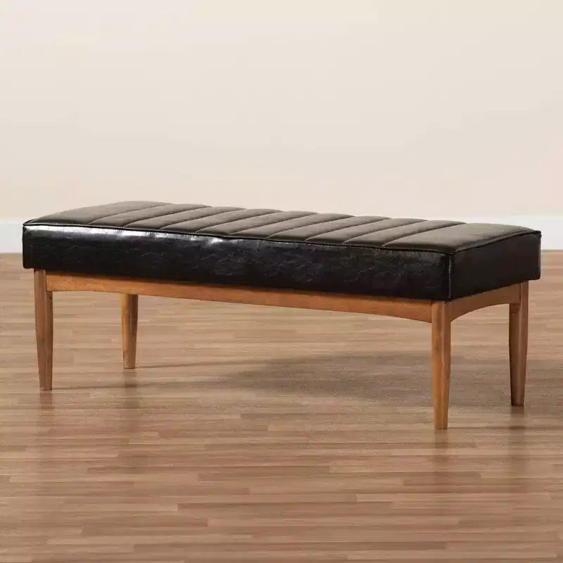 Ottoman de salle à manger rectangulaire en bois – Banc capitonné, 47" L x 17,3" H