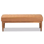 Ottoman de salle à manger rectangulaire en bois – Banc capitonné, 47" L x 17,3" H