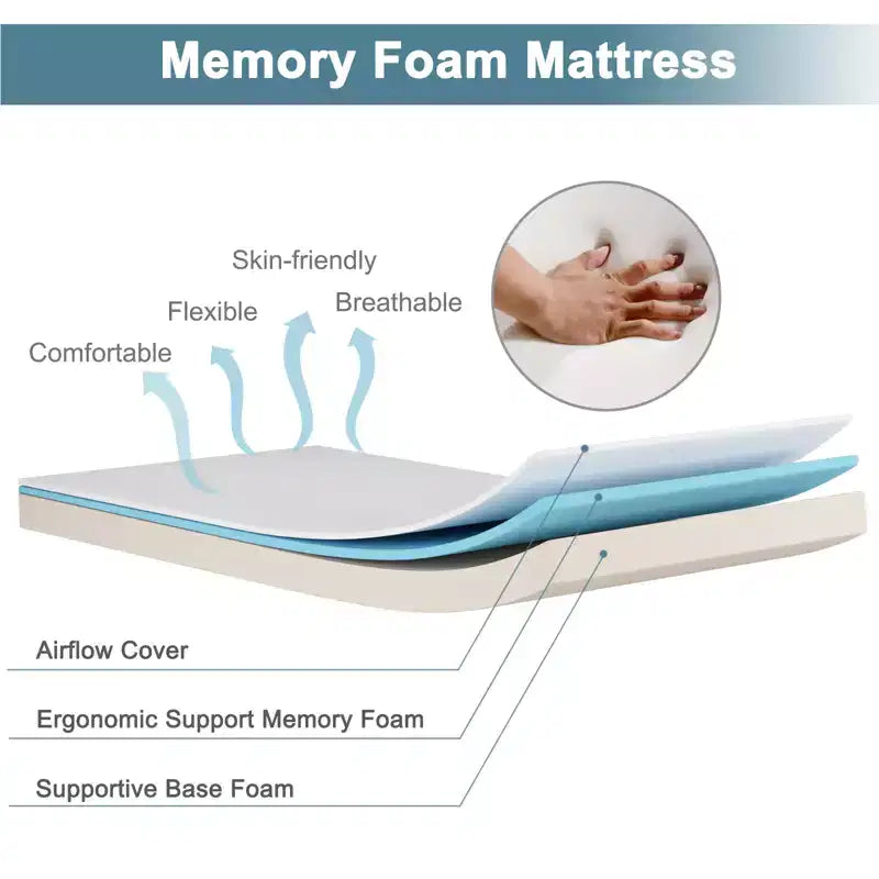 Lit pliant d'appoint avec matelas en mousse à mémoire de forme – Capacité de 109 kg