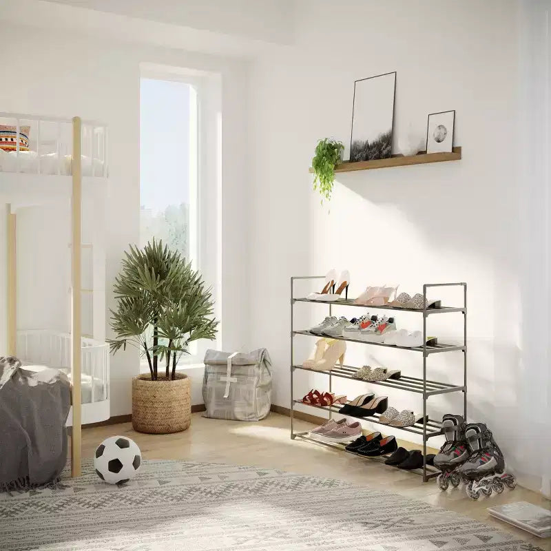 Étagère à chaussures à 5 niveaux – Peut contenir 30 paires, cadre en plastique, aucun outil nécessaire