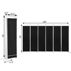 Paravent pliant 6 panneaux – Cadre en acier, Polyester, 3 m x 1,8 m
