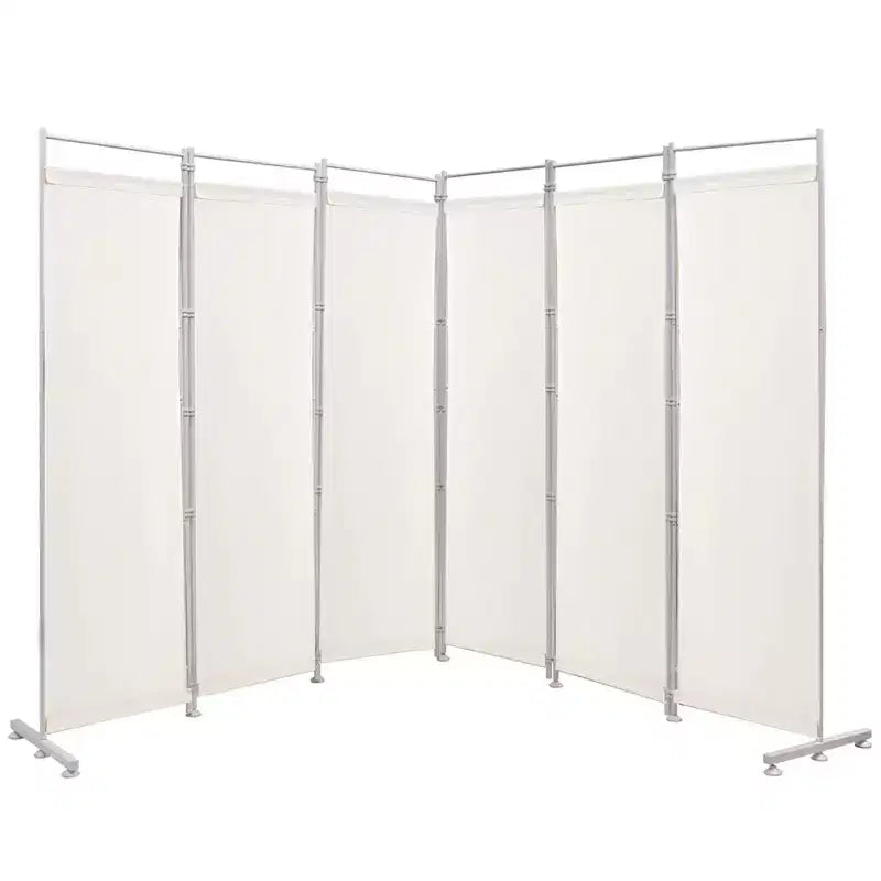 Paravent pliant 6 panneaux – Cadre en acier, Polyester, 3 m x 1,8 m