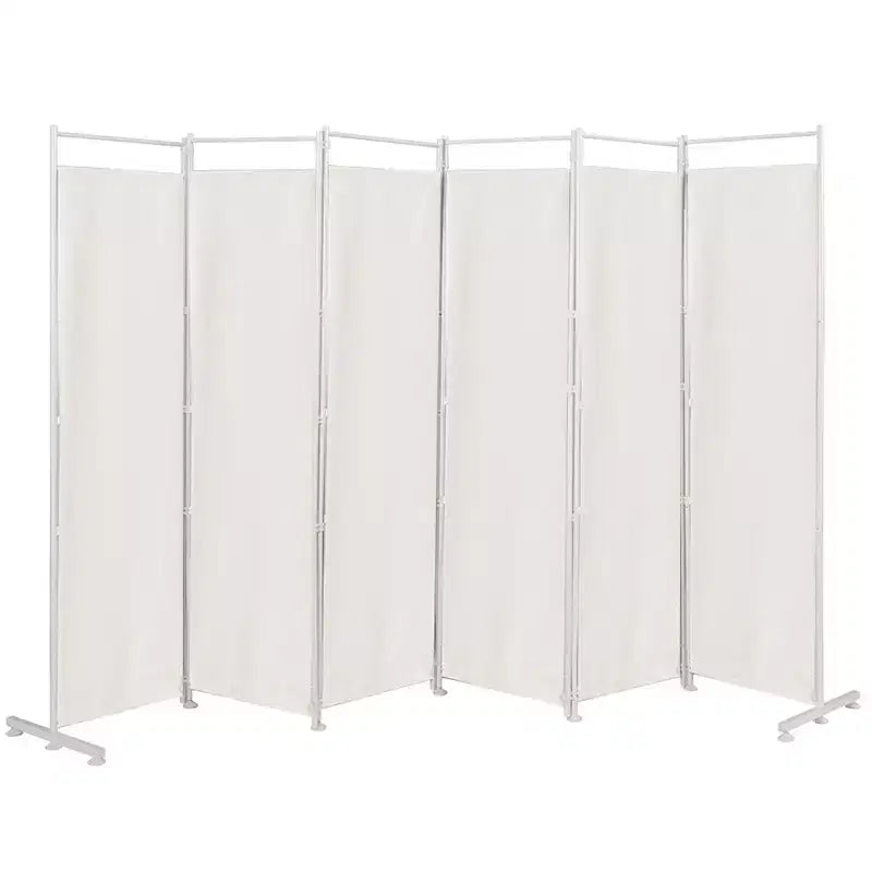 Paravent pliant 6 panneaux – Cadre en acier, Polyester, 3 m x 1,8 m