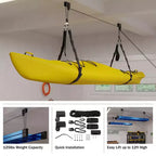 Système de poulies de levage de kayak au plafond – Capacité de 57 kg, Rangement pour garage et abri de jardin