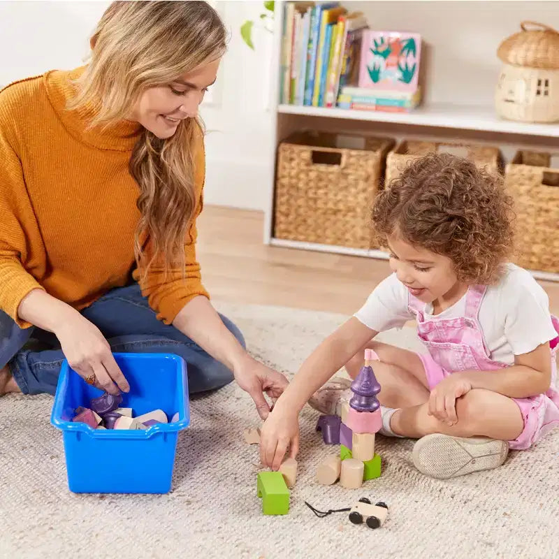 Casier pour enfants à 5 sections avec 10 bacs de rangement – Bois de bouleau, salle de classe et chambre à coucher