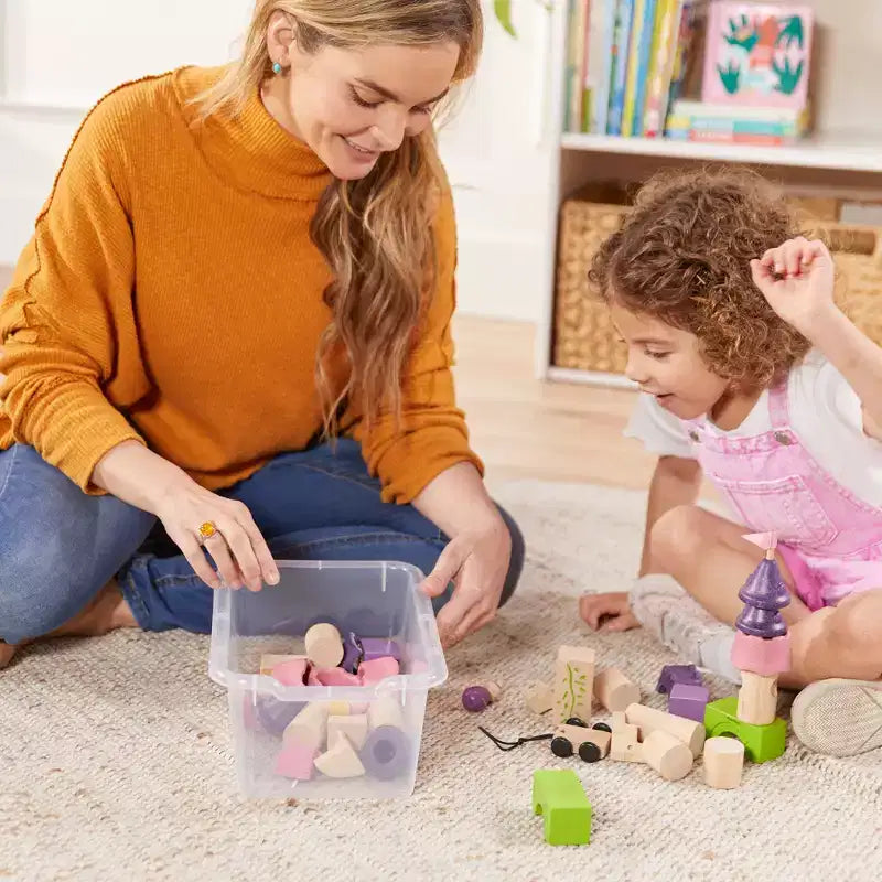Casier pour enfants à 5 sections avec 10 bacs de rangement – Bois de bouleau, salle de classe et chambre à coucher