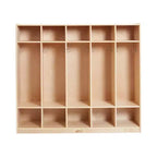 Casier pour enfants à 5 sections avec 10 bacs de rangement – Bois de bouleau, salle de classe et chambre à coucher