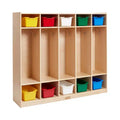 ECR4Kids 5-Section Coat Locker and 10 Scoop Front Storage Bins, Classroom Furniture