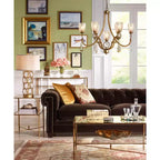 Table d'appoint ronde Glam – Base en feuille d'or et plateau miroir, 49,5 cm (L) x 65,4 cm (H)