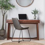 Bureau en bois de manguier avec tiroirs à ajours sculptés