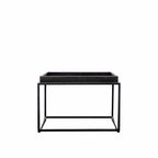 Table basse noire Mid-Century en chêne massif