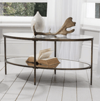 Table basse en bronze et verre