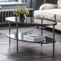 Table basse en bronze et verre