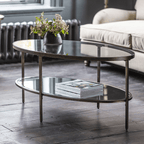 Table basse en bronze et verre