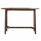 Console en noyer massif avec plateau en forme de coque de bateau