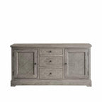 Buffet 2 portes, 3 tiroirs, incrustation de marqueterie et pieds fuseaux