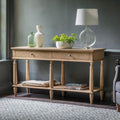 Console de chevet avec 2 tiroirs à incrustation en parquet et pieds tournés