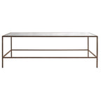 Table basse avec plateau en verre biseauté et piètement en métal bronze