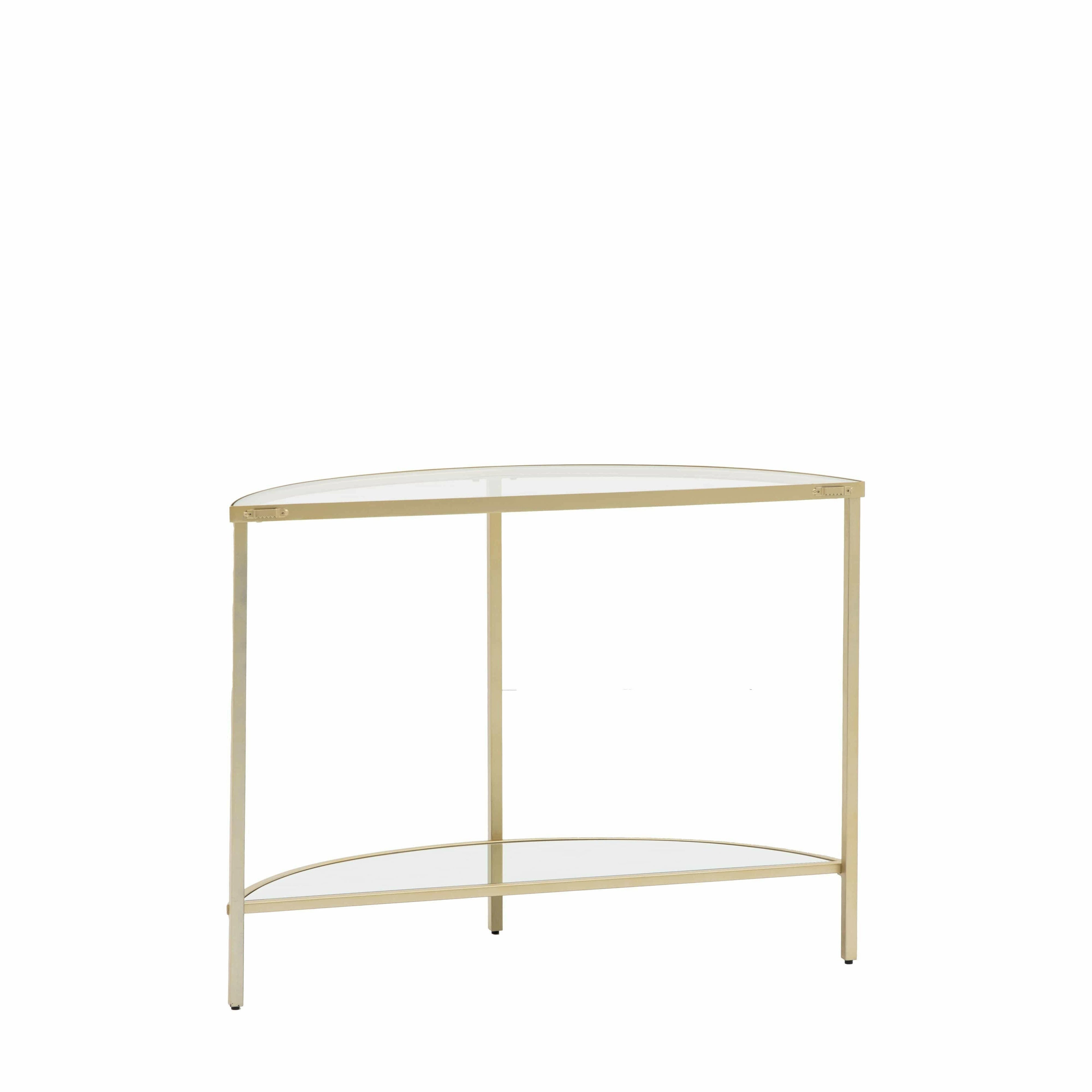 Table console demi-lune Champagne