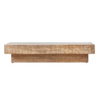 Table basse rustique en bois de manguier avec finition vieillie