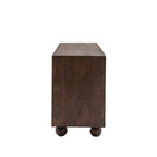 Buffet 4 portes en bois de manguier foncé avec motif en relief d'arches