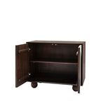 Buffet 4 portes en bois de manguier foncé avec motif en relief d'arches