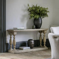 Console en pin rustique avec plateau en bois scié