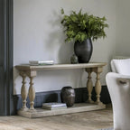 Console en pin rustique avec plateau en bois scié