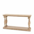 Console en pin rustique avec plateau en bois scié