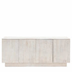 Buffet 4 portes patiné blanc