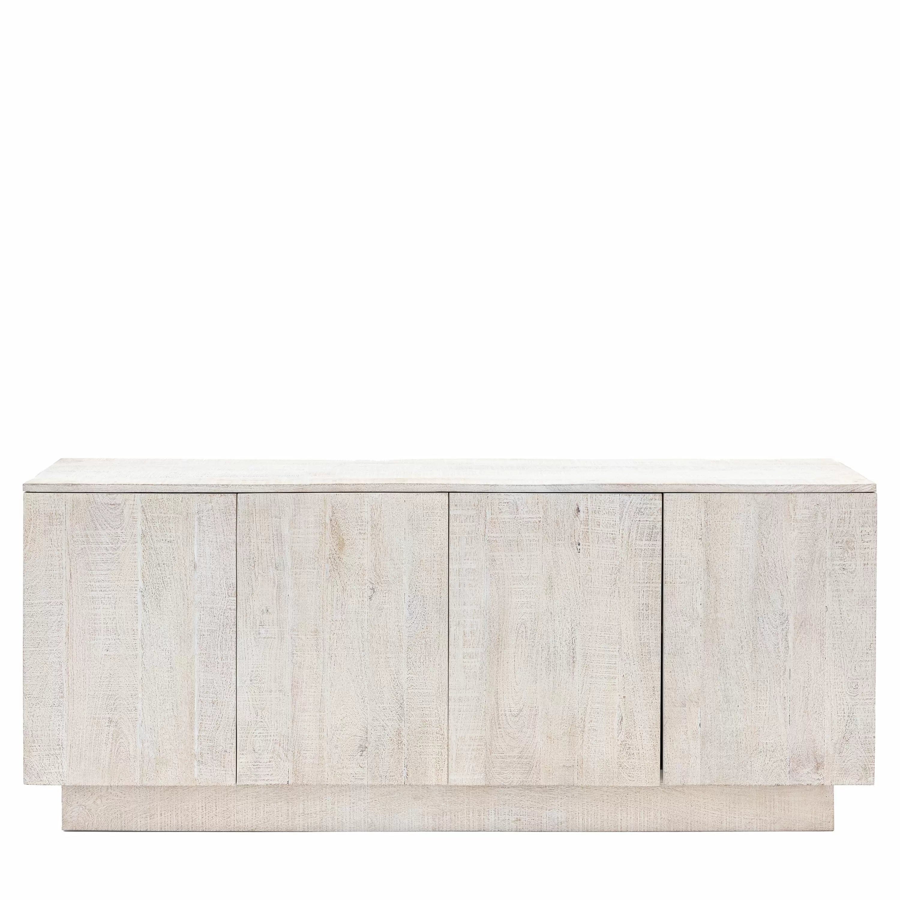 Buffet 4 portes patiné blanc