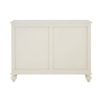 Vaisselier blanc à 2 portes en bois de bayur avec vitres