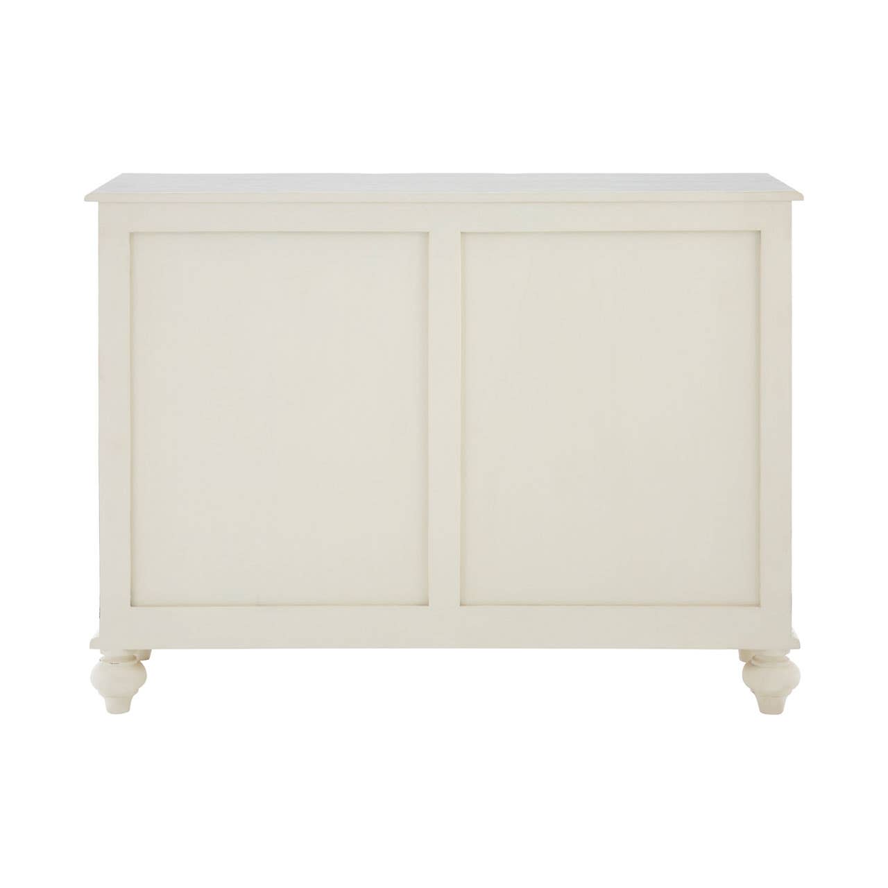 Vaisselier blanc à 2 portes en bois de bayur avec vitres